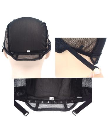 Buy 2-Pack 4x4 Inch U-Part Swiss Tip Wig Caps - Adjustable Straps for Wig Production | Medium Black (54cm) - Buy Online on GoSupps.com