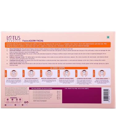 Lotus Herbals PapayaGlow Facial Kit with Exfoliating Mask 4 in 1 Formula for All Skin Types Reduces Pigmentation & Instant Radiance (Single Use) - Buy Online on GoSupps.com