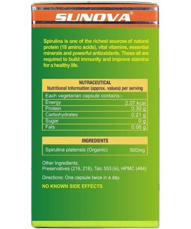 Generic Viva Organic Spirulina Capsules - Nature's Own Superfood and Nutritional Supplement Spirulina for Full Body Support - 60 Capsules x Pack of 3 - Buy Online on GoSupps.com