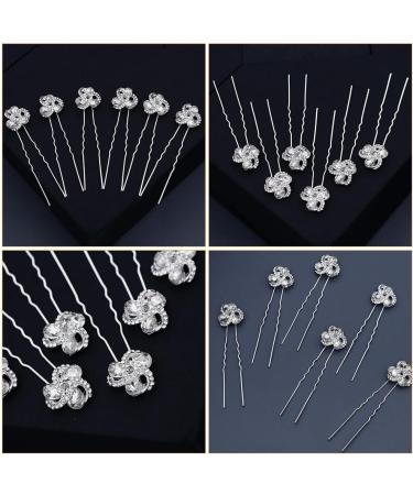 6pcs Vintage Rhinestone Bridal Hair Pins - Crystal Silver Hair Clips for Women & Bridesmaids - Buy Online on GoSupps.com