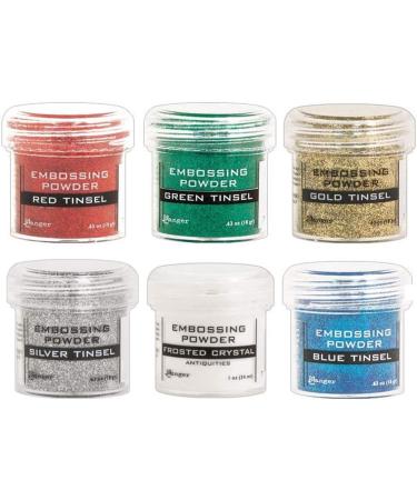 Ranger Metallic Embossing Powder Set with Red, Green, Gold, Silver, Frosted Crystal & Blue Tinsel Spoons - Buy Online on GoSupps.com