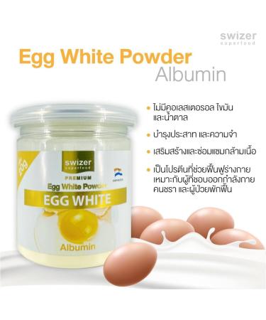 Buy Swizer Egg White Powder Albumin 120g - High-Quality Protein for Baking & Nutrition | International Shipping Available - Buy Online on GoSupps.com
