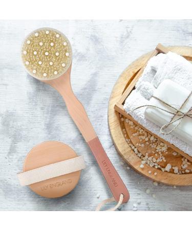 Vegan Dry Brushing Body Brush and Back Scrubber Set for Radiant Skin by Lily England - Buy Online on GoSupps.com