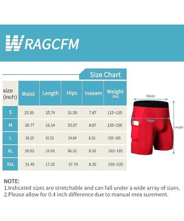 WRAGCFM Men's Compression Shorts with Pockets - Red, Medium | Running, Workout, Active Underwear - Buy Online on GoSupps.com