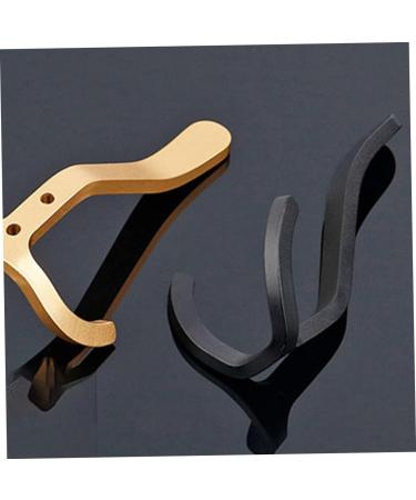 STOBAZA 2pcs Hook up Wall Hooks for Coats Hat Hooks Double Prong Hook Aluminum Hooks Child Clothing Cupboard 11X6X4CM Black - Buy Online on GoSupps.com