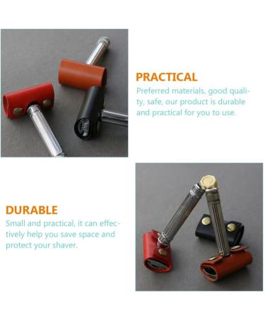 Zerodeko Leather Razor Case - Durable Shaving Accessories | Protective Cover for Razors - 2-Piece Set - Buy Online on GoSupps.com