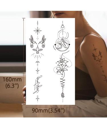 VIWIEU Realistic Temporary Tattoos: Flower Butterfly Daisy Bird & Inspirational Sayings Body Art - 15 Sheets, Waterproof & Perfect for Adult Women and Girls - Buy Online on GoSupps.com