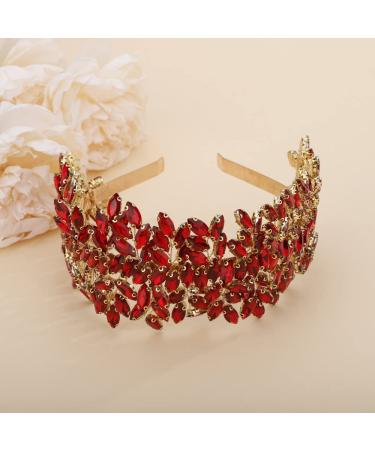 Sither Bridal Crystal Headband | Large Silver Headpiece for Bride | Prom Hair Accessories | Red Hair Clip for Wedding Party Gift - Buy Online on GoSupps.com
