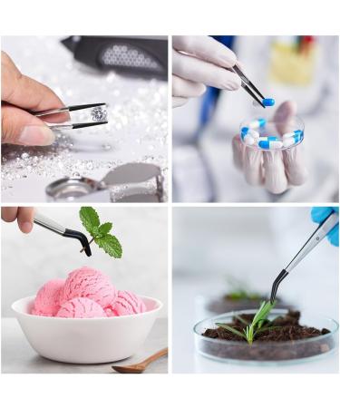 Ainiv 4Pcs Stainless Steel Tweezers Set - Non-Slip Rubber Tips for Jewelry Making & Crafts - Buy Online on GoSupps.com