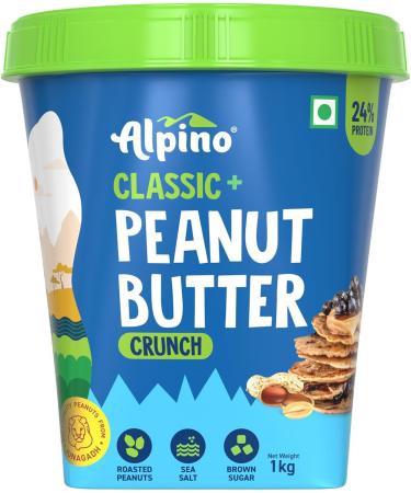 Alpi no Classic Peanut Butter Crunch 1 KG | 90% Roasted Peanuts | High Protein Peanut Butter Crunchy | Gluten-Free | Vegan