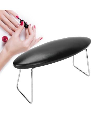 Manicure Handring pillow nail art hand pillow matt nail polish armrest pillow microfiber PU leather handrail pad nail armrest pillow for salon home diy (black)