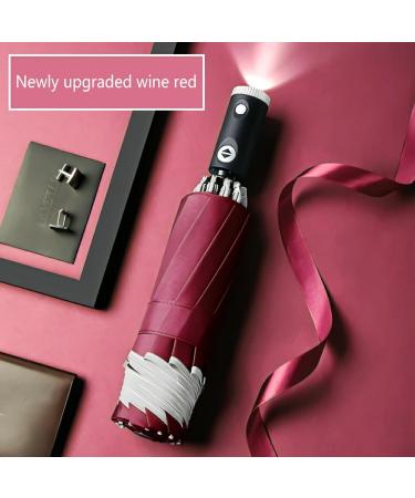 SUDNJIALQ Automatic Umbrella 3-folding with Light Universal Portable Wind-proof Fashion Rain Umbrellas Rain-proof Supply Outdoor Blue - Buy Online on GoSupps.com