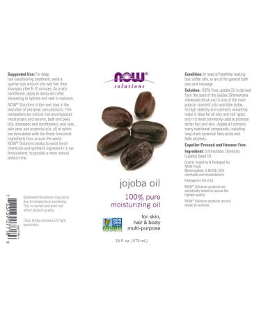 NOW Solutions Jojoba Oil 100% Pure - 16oz x 2 Pack | Moisturizing Multi-Purpose Oil - Buy Online on GoSupps.com