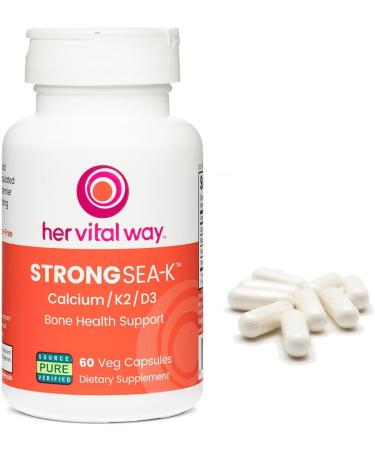 Strong Sea-K Calcium Supplement with K2, D3 & Trace Minerals for Bone Health - 90 Capsules - Buy Online on GoSupps.com