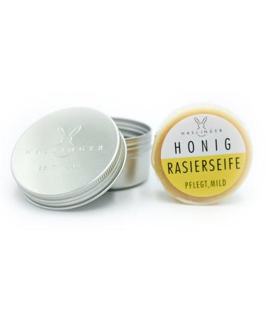 Haslinger shaving soap honey approx. 60g in tin