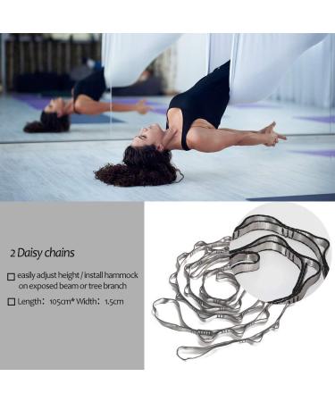 Aerial Yoga Hammock Set 5M x 2.8M | 5.5 Yards Silk Swing with 2000 Ibs Load - Blue | Includes Daisy Chain & Pose Guide | Aerial Pilates Equipment - Buy Online on GoSupps.com