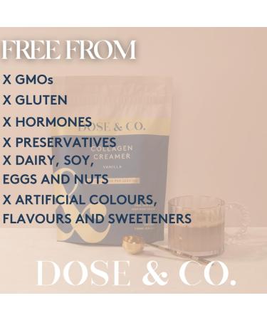DOSE & CO. Collagen Peptide Creamer Vanilla 12 Oz Supports Healhier Hair Skin & Nails Mixes Easily Type I & III Bovine Collagen for Women & Men Non GMO Preservative & Gluten-Free - Buy Online on GoSupps.com