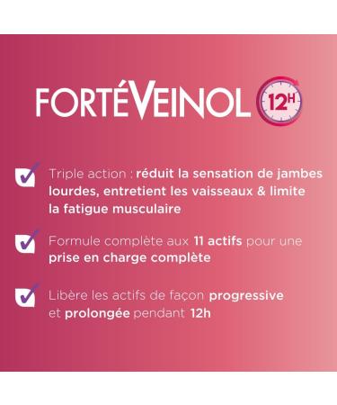 Fort Pharma - Fort Veinol 12h | Red Vine Food Supplement - Circulation | 30 tablets - Buy Online on GoSupps.com