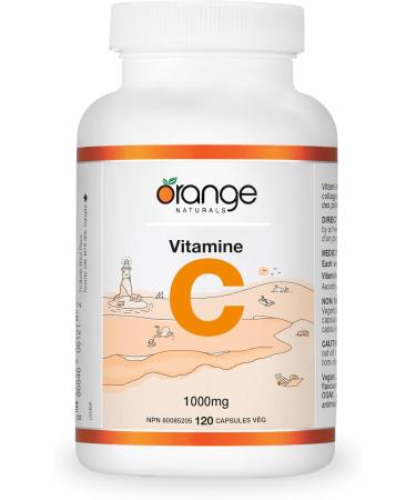 Orange Naturals Vitamin C 1000mg 120 V-Caps Non-GMO Ascorbic Acid Supplement Promotes Overall Wellness Antioxidant Support Helps Maintain Healthy Bones and Teeth High-Quality Vitamin C Formula - Buy Online on GoSupps.com