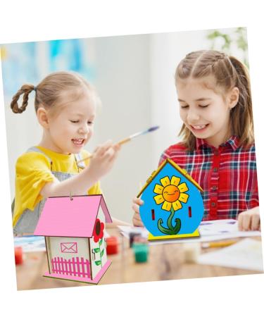Unomor 2-Station DIY Wooden Bird Nest & House for Little Birds - Unfinished Birdhouses for Crafting - Buy Online on GoSupps.com