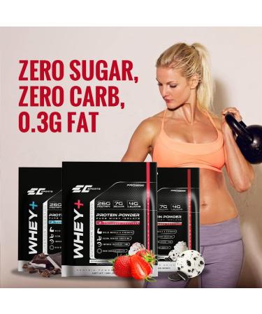 EC Sports Whey+ Protein Powder Double Chocolate Chunk Mix w/Digestive Enzymes - Isolate Supplement Collagen Peptides w/Swift Reform - 30 Servings 2 Pound (Pack of 1) Double Chocolate Chunk - Buy Online on GoSupps.com