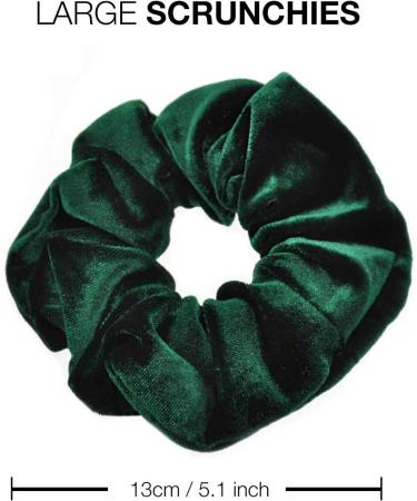 2 PCS Premium Large Dark Green Velvet Hair Scrunchies for Women, Girls, and Kids - Buy Online on GoSupps.com