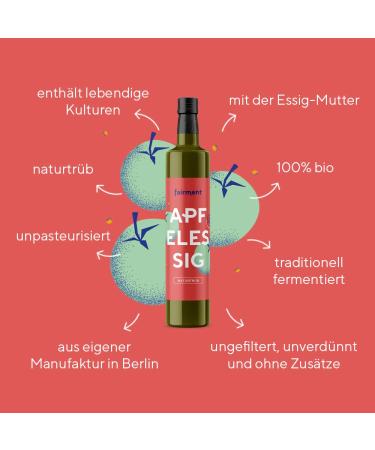 Buy Organic Fairy Apple Cider Vinegar 500ml Unpasteurized Cloudy with Mother German Quality Natural & Unfiltered - Buy Online on GoSupps.com
