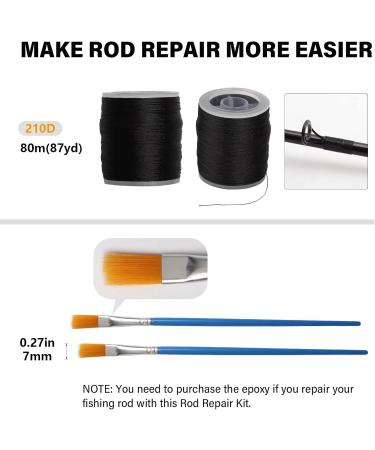 Dovesun Fishing Rod Repair Kit - 19/21 Piece Set | Carbon Guides Stainless Steel & Ceramic Top Rings | 8 Sizes | Durable Nylon Wrap Yarn for Baitcasting Rods - Buy Online on GoSupps.com