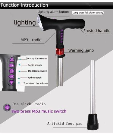 Canes Elderly Crutches - Cane Seniors Smart Crutches 5 Colors Lti-Function Retractable Walking Stick Adjustment Range 71.5Cm-89.5Cm - Buy Online on GoSupps.com