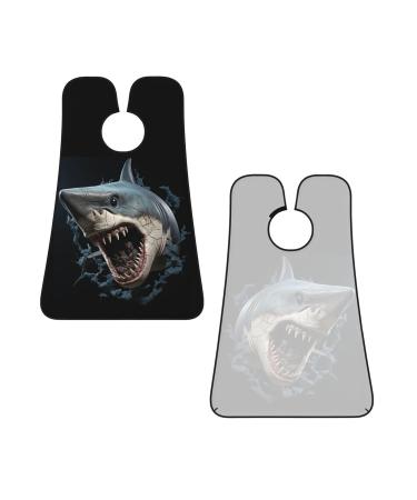 Shark Black Print Beard Bib Apron - Non-Stick Hair Catcher for Men | Perfect Shaving Gift | One Size - Buy Online on GoSupps.com