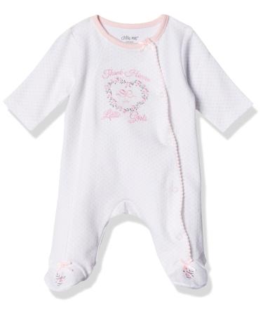 Little Me Baby Girls' Side Snap Footie 0 Months Pink Print