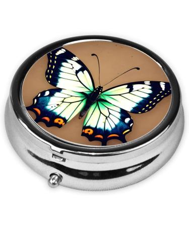 Cute Little Butterfly Pill Box | 3 Compartment Travel Organizer | Portable Round Pill Box for International Shipping - Buy Online on GoSupps.com