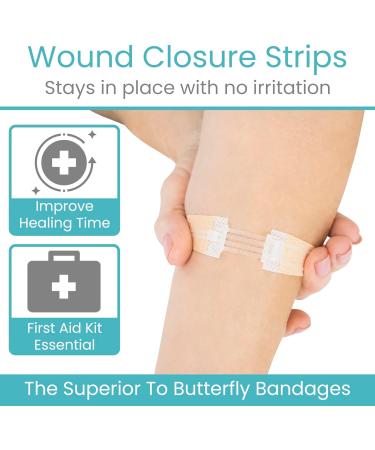 Buy ViveCare Emergency Wound Closure Device Kit 4 Pcs Adhesive Zip Stitch Sutures & Sterile Bandaids for Outdoors | Laceration Closure Without Stitches - Buy Online on GoSupps.com