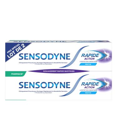 Sensodyne Toothpaste Fast Acting Fast Relief for Sensitive Teeth Long Lasting Protection Mint 2 x 75 ml - Buy Online on GoSupps.com