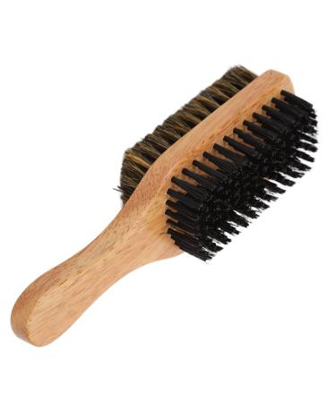 Double-sided hairbrush mustache brush bristle imitation brush with rubber wood handle for men for men's hair brushes facial bearing brush beard care tools