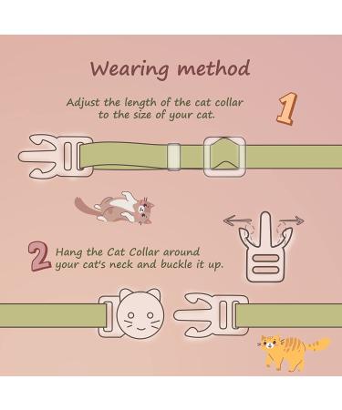 Liugjiau 2 Pack Cotton Cat Collar Breakaway with Bell - Cute Kitten Collar for Girl and Boy Cats - A-Yellow&Green - Buy Online on GoSupps.com