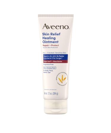 Aveeno Skin Relief Healing Ointment 72-Hour Skin Protectant with Triple Oat & Shea Butter for Extra Dry Cracked & Sensitive Skin Fragrance-Free & Multi-Use for Lips 7.2 oz