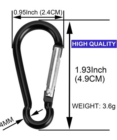 Buy 50-Pack Black Aluminum Carabiner Clips for Camping Hiking Fishing & Travel - Durable Key Ring Buckles for Backpacks & Bottles - Buy Online on GoSupps.com