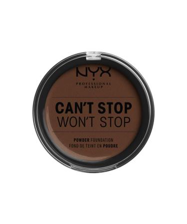 NYX Professional Makeup Can't Stop Won't Stop Full Coverage Powder Foundation Matte Finish Shine Control Long Lasting Vegan Formula Shade: Deep Walnut 22.7 Deep Walnut