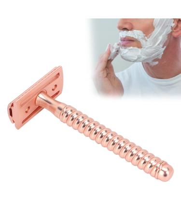 Double -cutting safety razor non -slip handle zinclegation for men washable tool for removing body hair (copper)
