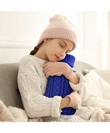 Vicloon 2L Hot Water Bottle with Knitted Cover - Hot & Cold Compress for Pain Relief - Hand & Feet Warmer - Safe & Durable - Dark Blue - Buy Online on GoSupps.com