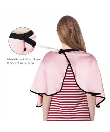 Noverlife Pink Satin Makeup Cape | Lightweight Shorty Smock for Hairdressers & Beauty Artists | Silky Haircut Shawl for Salons - Buy Online on GoSupps.com