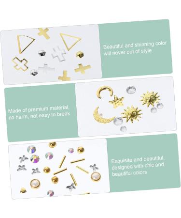 minkissy 45 Boxes Nail Art Accessories Rivet Nail Declas Metal Stickers Nail Stickers for Nail Art Stickers Gold Glitter Metal Nail Art False Nail Disc Plastic White Hollow Out - Buy Online on GoSupps.com