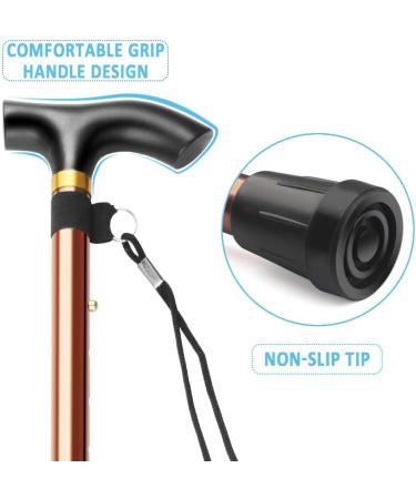 2 Pack Folding Walking Stick Collapsible Walking Travel Cane Portable Walking Stick with Non-Slip Rubber Base for Mountain Climbing Trekking Hiking Travel - Buy Online on GoSupps.com