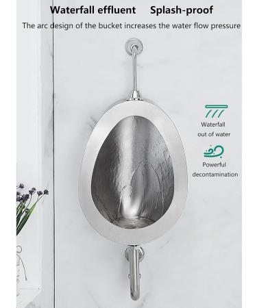 Wall-Mounted Urinals Stainless Steel Urinals with Automatic Flushing System Vertical Stainless Steel Induction Flushing Urinals Household Men's Urinals in Toilets and Bathrooms ground drainage - Buy Online on GoSupps.com