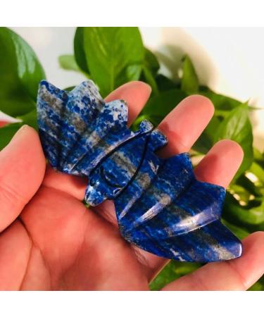 1PC Natural Blue Lapis Lazuli Quartz Stone Carvings Bat Crystal Animal Sculpture for Reiki Natural Luster - Buy Online on GoSupps.com