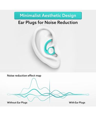 Buy Best Ear Plugs for Sleeping - Noise Cancelling Reusable Travel Case - Silicone Ear Plugs for Concert & Work - 2 Pairs Green - Buy Online on GoSupps.com