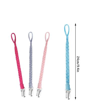 Voarge 4-Piece Baby Pacifier Set | Cotton Pacifier Clips with Stainless Steel Clamps | Unisex Color Mix - Buy Online on GoSupps.com