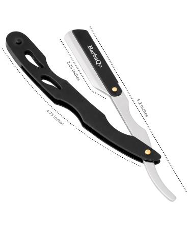 Straight Razor for Men - BarbaQo Professional Stainless Steel Razor with 10 Blades | Close Shaving Experience - Buy Online on GoSupps.com