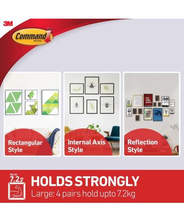 Command Large Picture Hanging Strips - Holds 16 lbs - Pack of 2 (White) - Buy Online on GoSupps.com